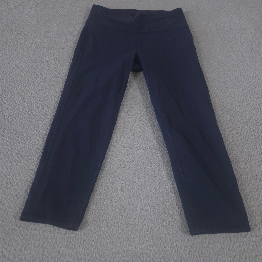 Athleta Leggings Womens Medium Blue Chaturanga Capri High Rise Solid‎ Yoga Pants
